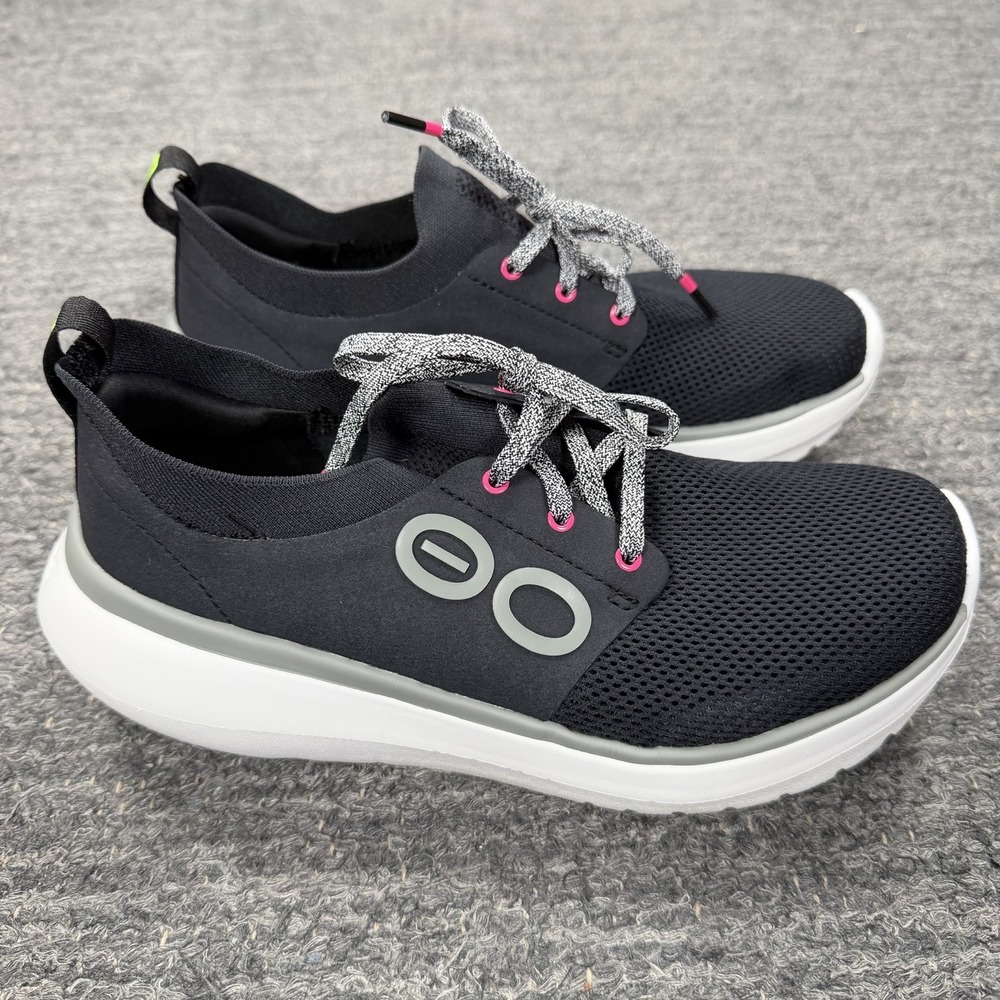 OOFOS OOmy Stride Recovery Sneakers Women 7.5 38.5 Comfort Knit Casual Lace Up